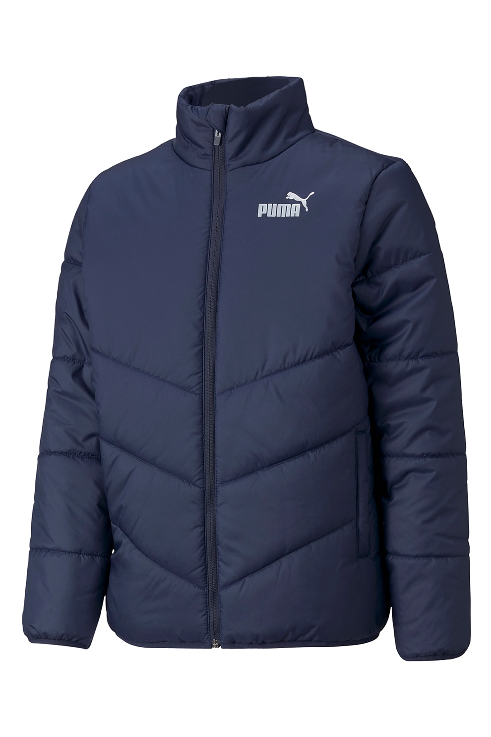 Puma, Jacheta matlasata cu logo, Bleumarin inchis