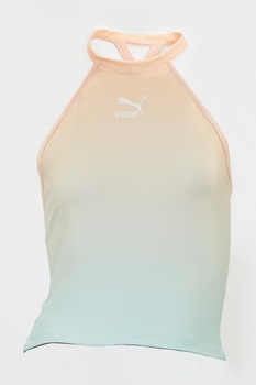 Puma, Top cu model halter si bretele incrucisate pe partea din spate, Roz pal/Verde pal Puma, Top cu model halter si bretele incrucisate pe partea din spate, Roz pal/Verde pal