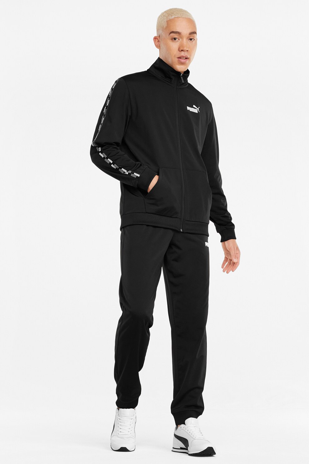 Puma, Trening cu banda logo, pentru fitness, Negru