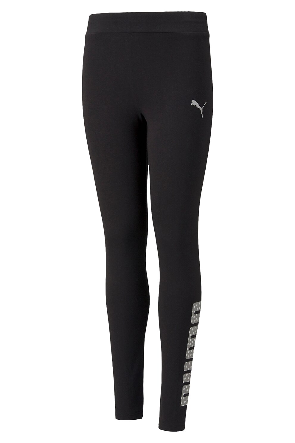 Puma, Colanti din amestec de bumbac cu imprimeu logo, Negru