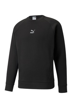 Puma, Bluza sport cu decolteu la baza gatului si maneci ragln Classics Tech, Negru Puma, Bluza sport cu decolteu la baza gatului si maneci ragln Classics Tech, Negru