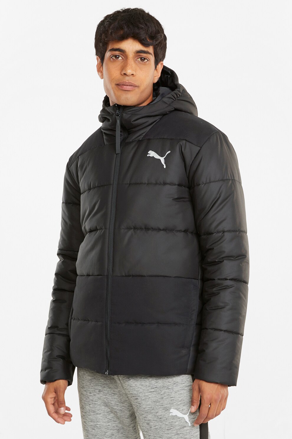 Puma, Geaca usoara cu gluga si aspect matlasat WarmCell, Negru