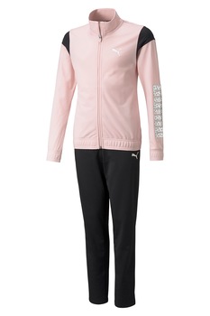 Puma, Trening cu imprimeu logo, Roz pal/Negru, 152 CM Standard Puma, Trening cu imprimeu logo, Roz pal/Negru, 152 CM Standard