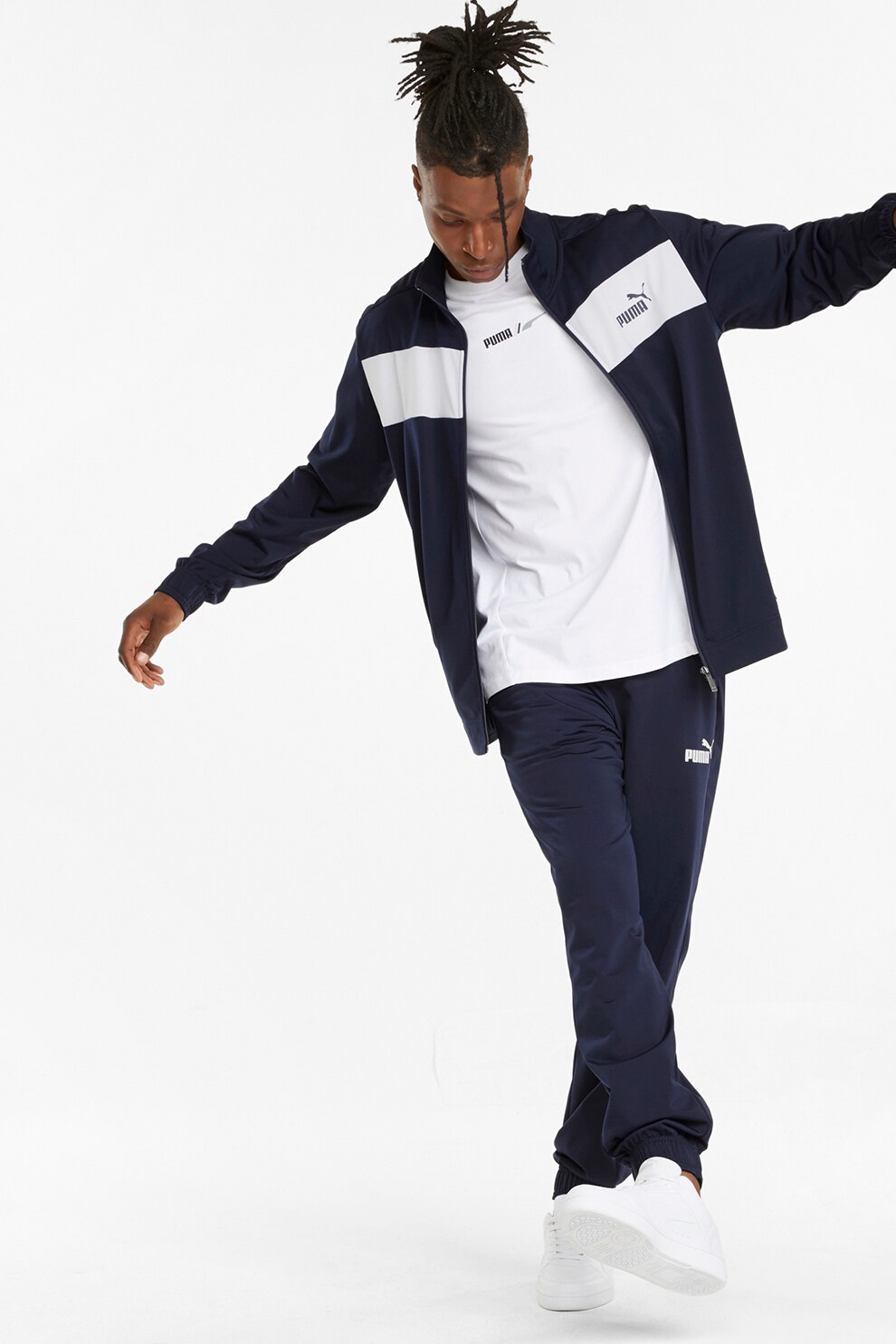 Puma, Trening cu logo, pentru fitness, Bleumarin inchis