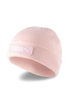 Puma, Caciula elastica de bumbac cu aplicatie logo, Roz pal Puma, Caciula elastica de bumbac cu aplicatie logo, Roz pal
