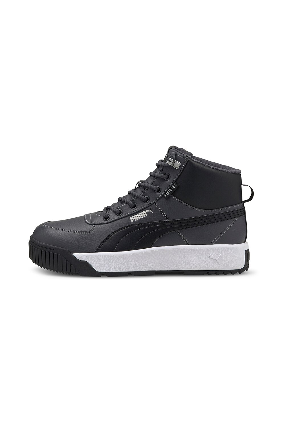 Puma, Pantofi sport high-top de piele Tarrenz SB PURE-TEX, Gri inchis/ Negru