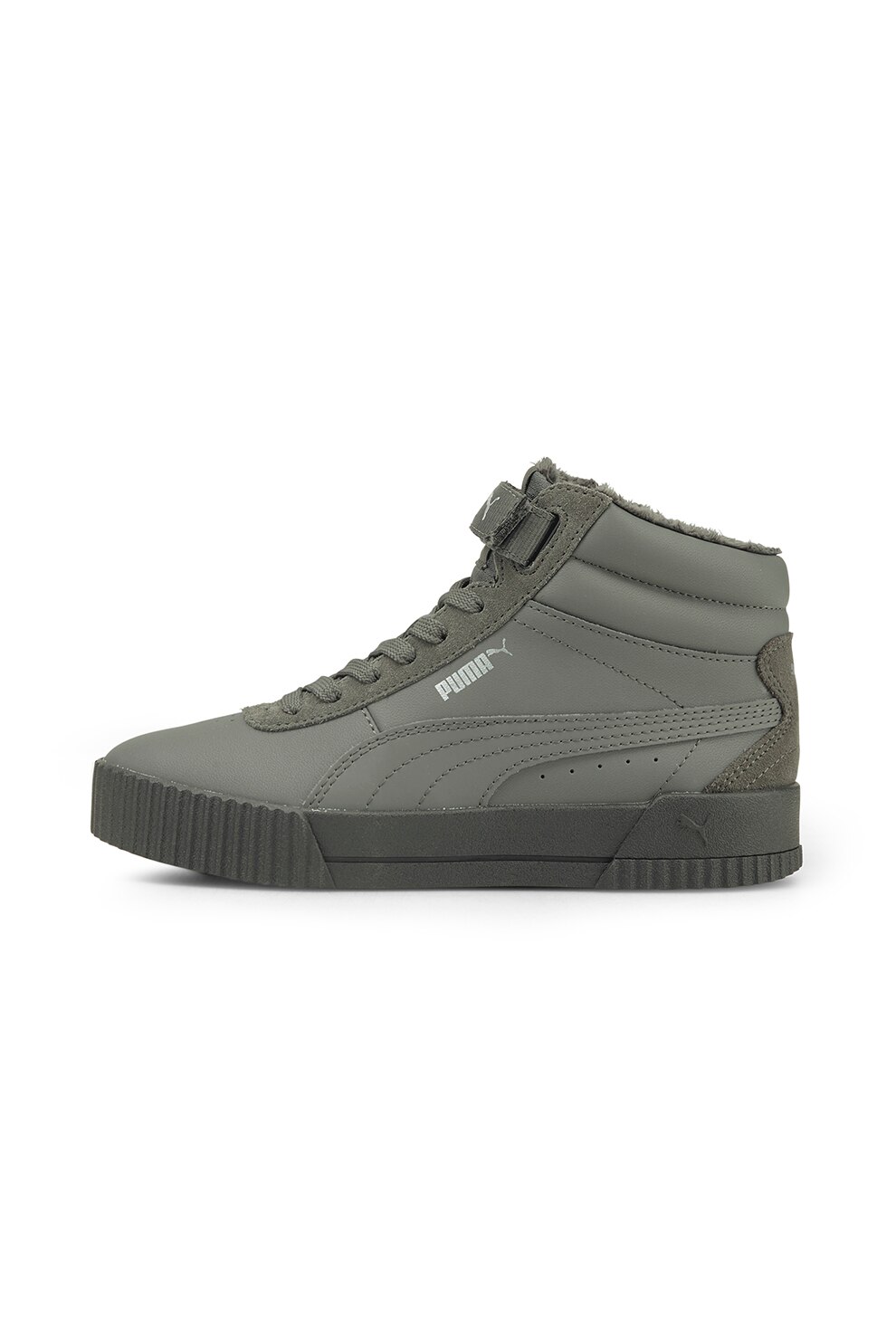 Puma, Pantofi sport de piele ecologica Carina, Gri