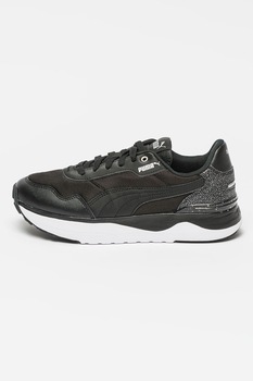Puma - R78 Voyage Astro hálós anyagú sneaker műbőr szegélyekkel, Fekete