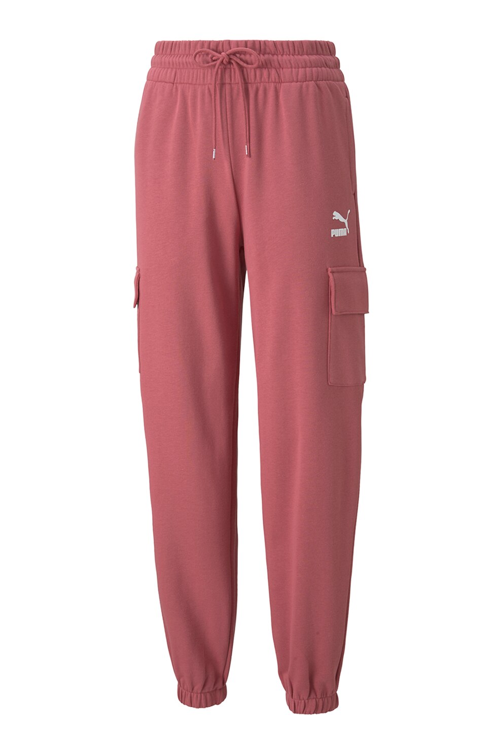 Puma, Pantaloni sport relaxed fit cu buzunare cu clapa CLSX, Rosu stins