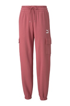 Puma, Pantaloni sport relaxed fit cu buzunare cu clapa CLSX, Rosu stins Puma, Pantaloni sport relaxed fit cu buzunare cu clapa CLSX, Rosu stins
