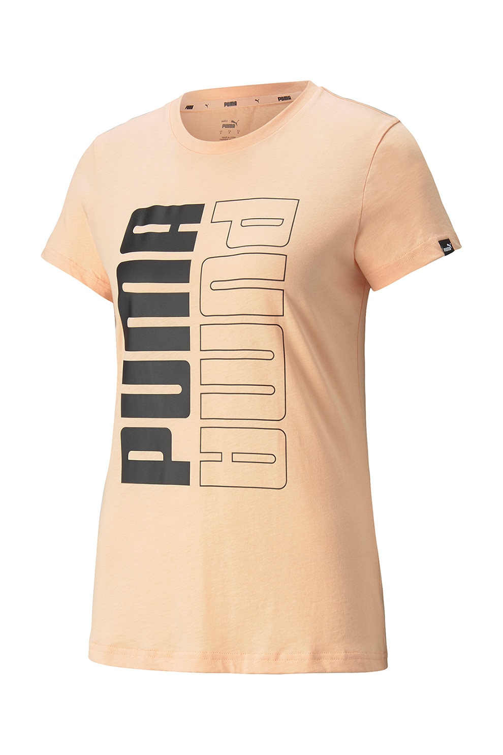 Puma, Tricou regular fit cu imprimeu logo Power, Roz piersica/Negru