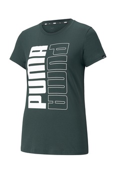 Puma, Tricou regular fit cu imprimeu logo Power, Verde/Alb Puma, Tricou regular fit cu imprimeu logo Power, Verde/Alb