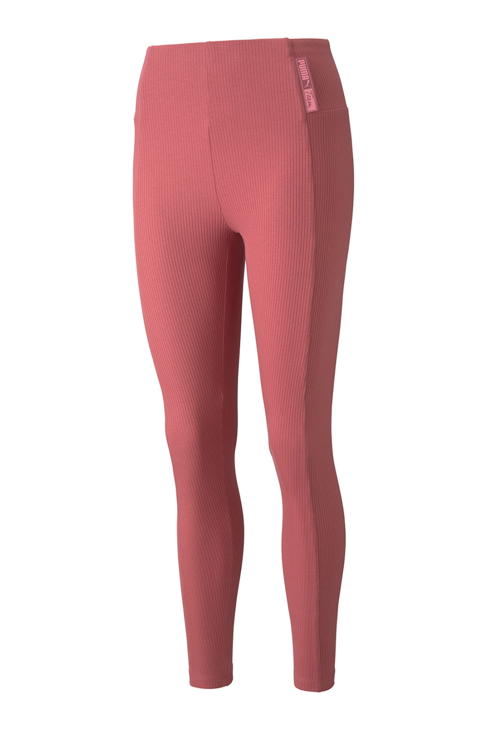 Puma, Colanti crop cu striatii si talie inalta Team, Rosu stins