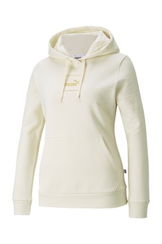 Puma, Hanorac cu buzunare kangaroo Holiday, Alb fildes/Auriu Puma, Hanorac cu buzunare kangaroo Holiday, Alb fildes/Auriu