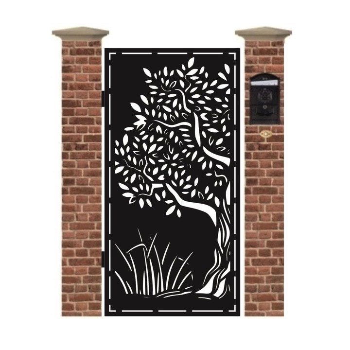 Poarta pietonala din tabla debitata cu plasma ARBORE 1940 x 990 mm