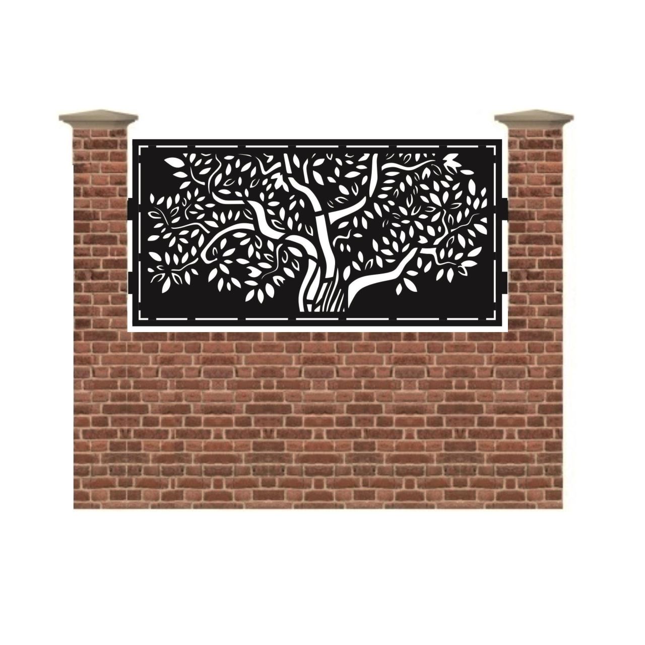 Panou de gard mic din tabla debitata cu plasma ARBORE 990x1940 mm