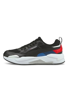 Puma, Pantofi sport de piele ecologica si material textil BMW Motorsports X-Ray 2, Negru/Rosu/Argintiu Puma, Pantofi sport de piele ecologica si material textil BMW Motorsports X-Ray 2, Negru/Rosu/Argintiu