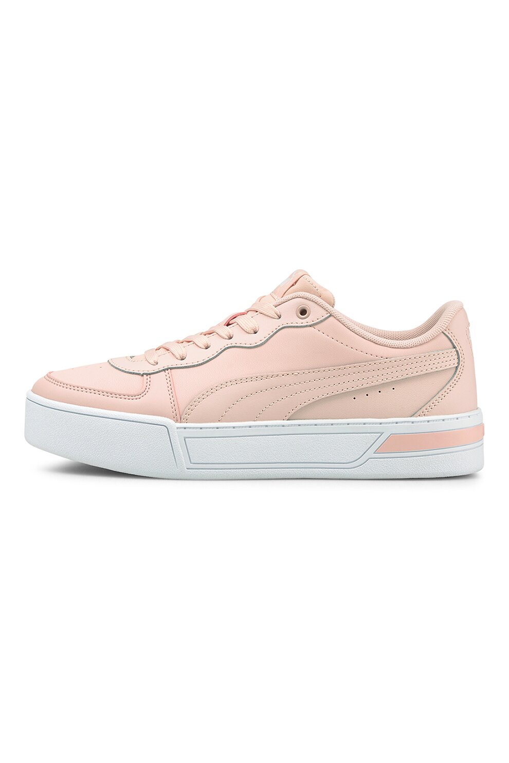 Puma, Pantofi sport de piele si piele ecologica Skye, Piersica