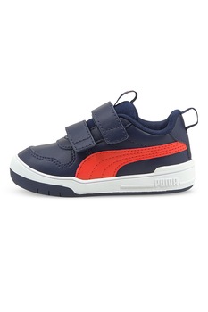 Puma, Pantofi sport de piele ecologica Multiflex, Bleumarin/Rosu Puma, Pantofi sport de piele ecologica Multiflex, Bleumarin/Rosu