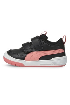 Puma, Pantofi sport de piele ecologica Multiflex, Negru/Roz Puma, Pantofi sport de piele ecologica Multiflex, Negru/Roz