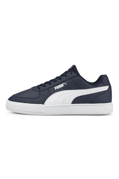 Puma, Pantofi sport de piele ecologica cu sireturi Caven, Bleumarin/Alb Puma, Pantofi sport de piele ecologica cu sireturi Caven, Bleumarin/Alb