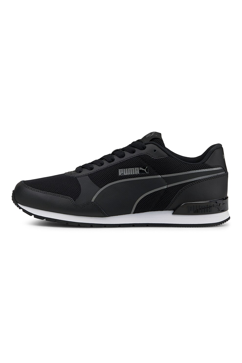 Puma, Pantofi sport de piele ecologica ST Runner, Negru