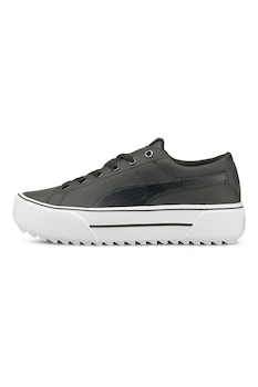 Puma, Pantofi sport din piele cu talpa cu striatii Kaia, Negru Puma, Pantofi sport din piele cu talpa cu striatii Kaia, Negru