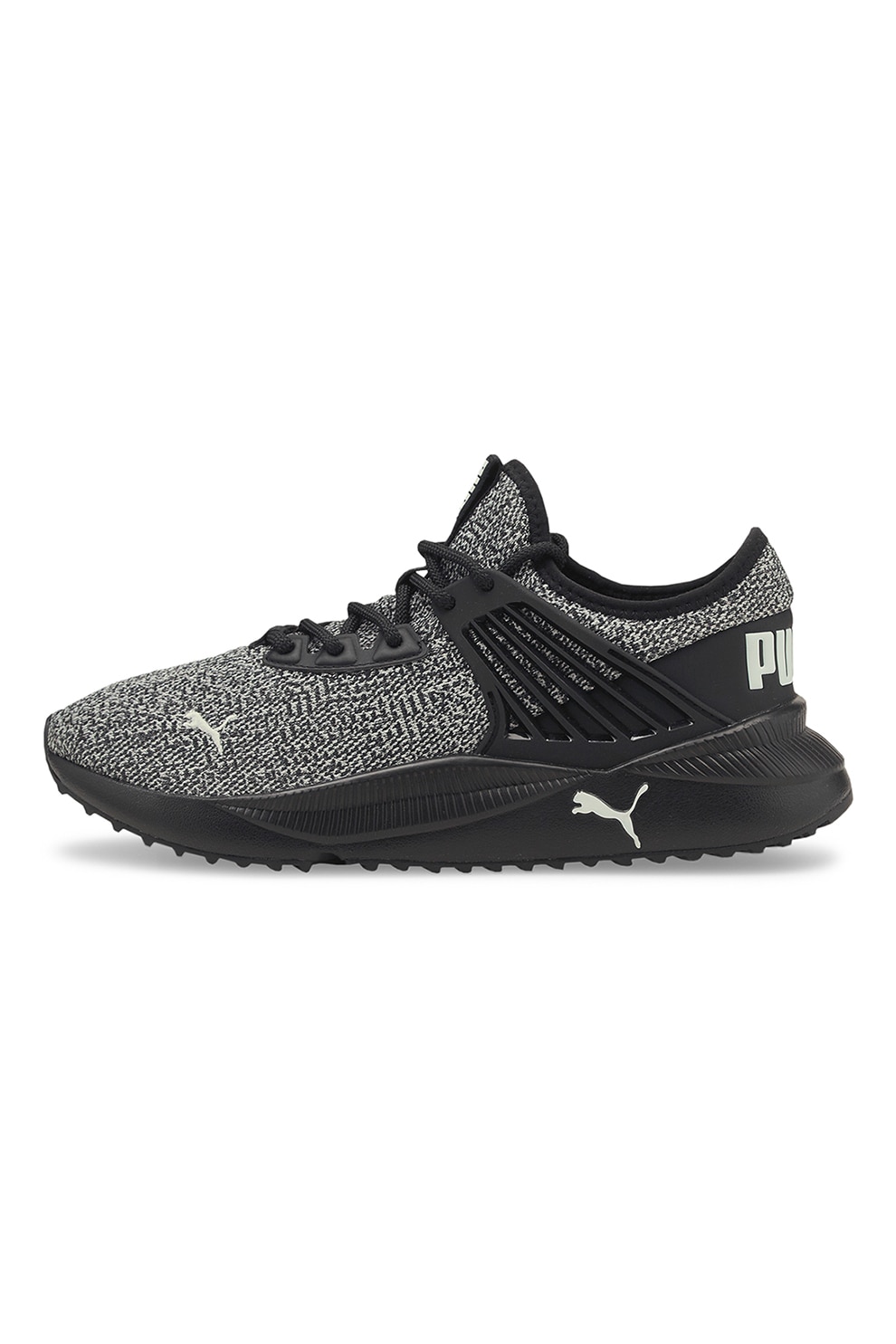 Puma, Pantofi sport low-top de plasa cu aspect tricotat Pacer Future, Negru/Alb