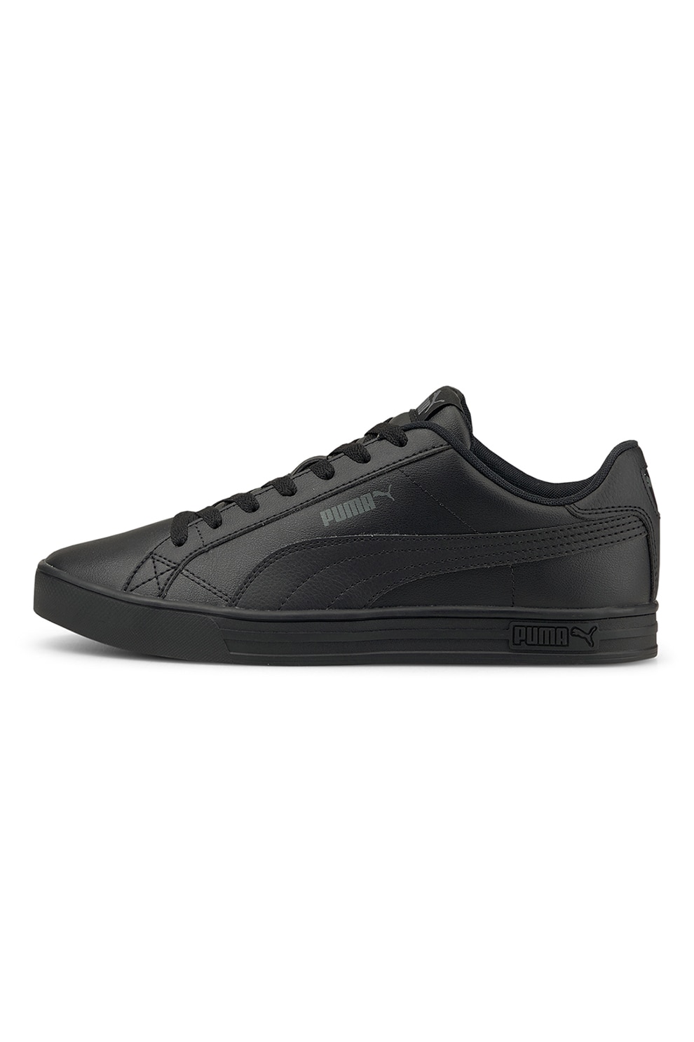 Puma, Pantofi sport de piele ecologica cu logo Smash Vulcanised, Negru
