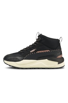 Puma, Pantofi sport cu insertii de piele ecologica X-Ray 2 Square Mid WTR, Negru/Violet prafuit Puma, Pantofi sport cu insertii de piele ecologica X-Ray 2 Square Mid WTR, Negru/Violet prafuit
