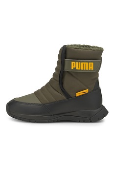 Puma, Ghete cu imprimeu logo Nieve, Verde militar/Negru, 34 EU Puma, Ghete cu imprimeu logo Nieve, Verde militar/Negru, 34 EU