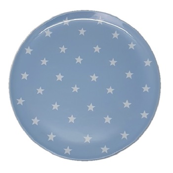 Farfurie Gemma intinsa 23 cm 16STX, bleu cu imprimeu alb Farfurie Gemma intinsa 23 cm 16STX, bleu cu imprimeu alb