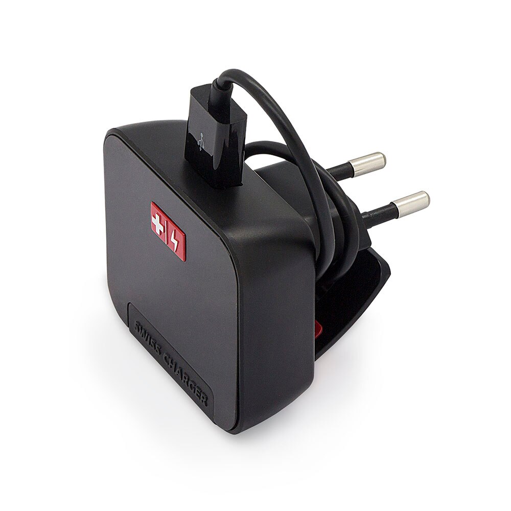 Incarcator retea Swiss Caharger pentru iPhone 4/4S, 1A, 1m, Negru