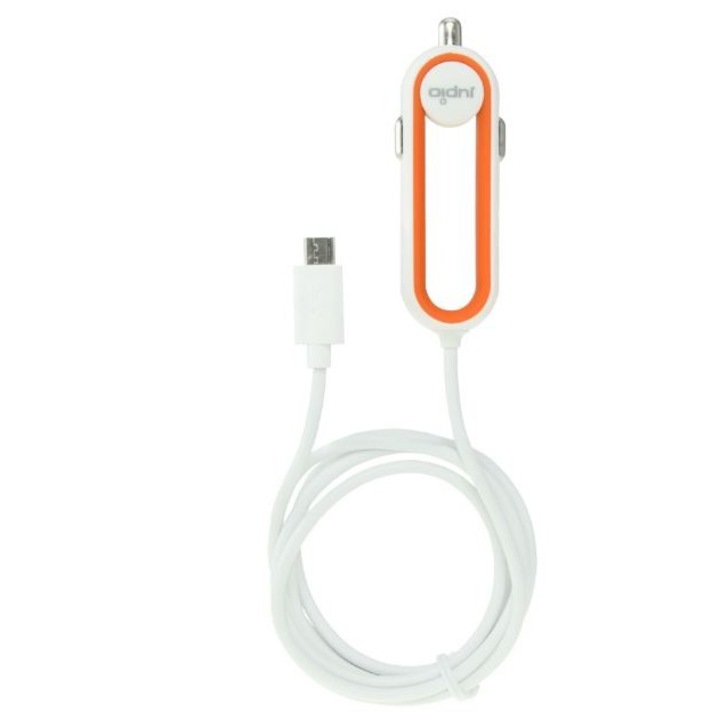 Incarcator Auto microUSB, Jupio, 1m, Alb