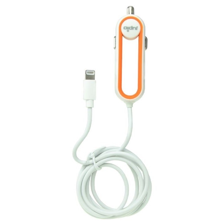 Incarcator Auto Lightning, pentru dispozitive Apple, Jupio, 1m, Alb