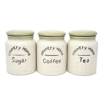 Set 3 recipiente ceramice condimente country home,alba/verde Set 3 recipiente ceramice condimente country home,alba/verde