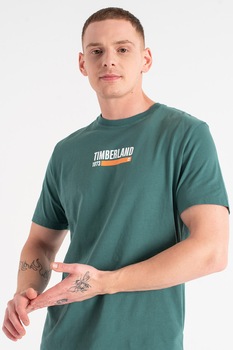 Timberland, Tricou cu imprimeu logo, Verde marin/Alb Timberland, Tricou cu imprimeu logo, Verde marin/Alb