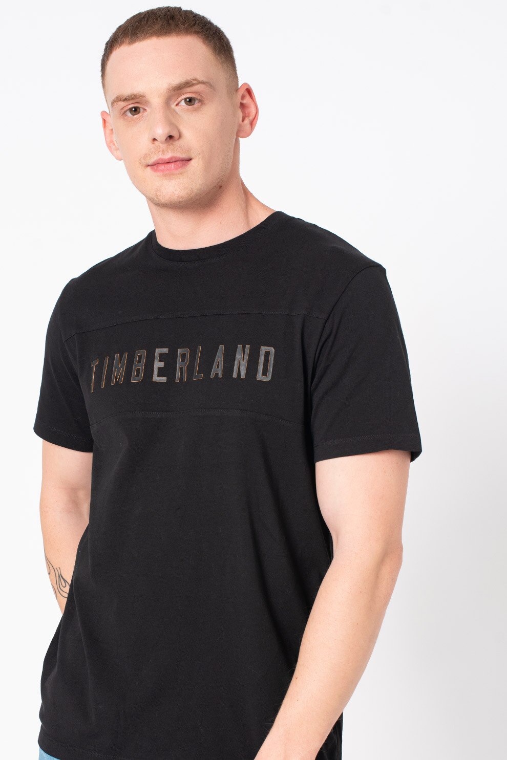 Timberland, Tricou cu imprimeu logo, Negru