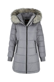 Geaca cu gluga Volcano J-AMORINA, Poliester, Gri deschis Geaca cu gluga Volcano J-AMORINA, Poliester, Gri deschis