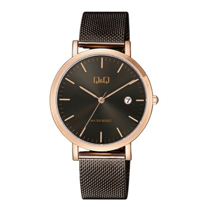 Ceas dama Q&Q, A466J412Y, negru / auriu roze