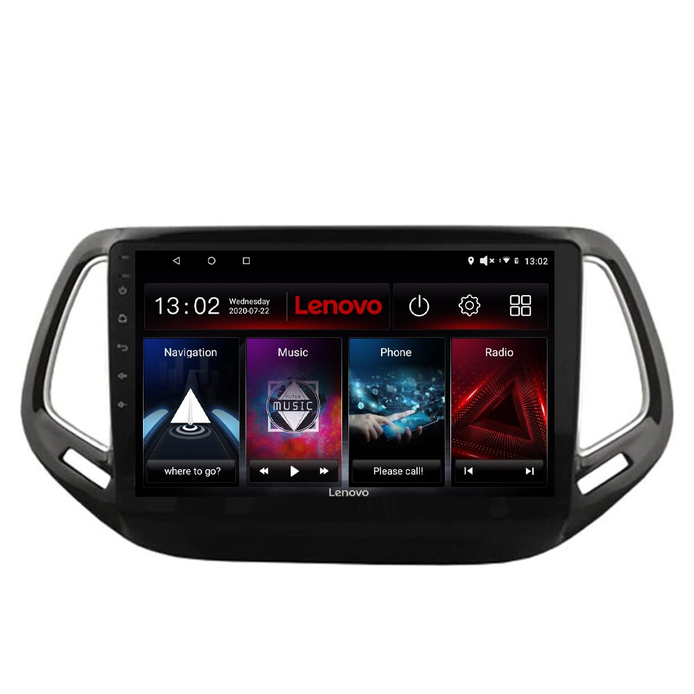Navigatie dedicata Jeep Compass 2017 Edotec, cu Android, Radio, Bluetooth, Internet, procesor Octa Core, 4G, memorie 4GB si 64GB