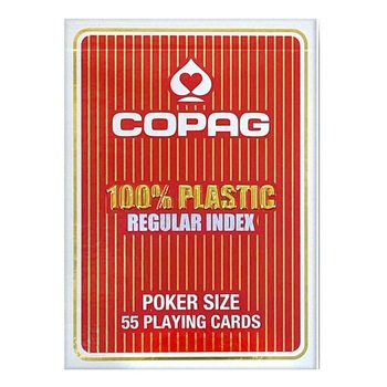 Carti de joc poker COPAG Plastic 100% Standard Index, Rosu Carti de joc poker COPAG Plastic 100% Standard Index, Rosu