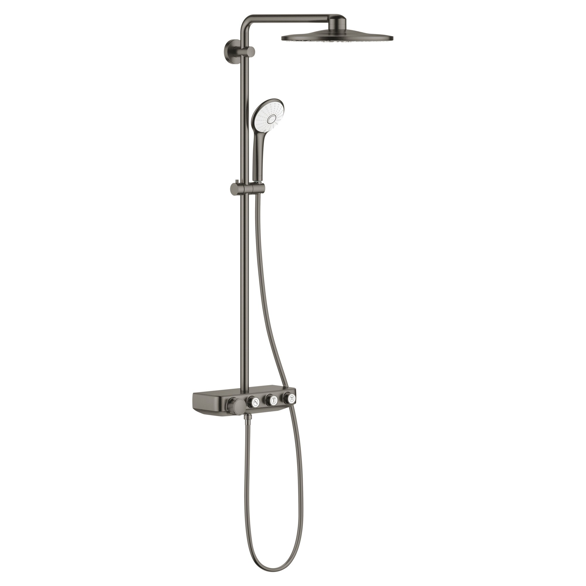 Sistem de dus Grohe Euphoria SmartControl 310 26507AL0, termostat, 310 mm, aparent, push&turn, mat, hard graphite