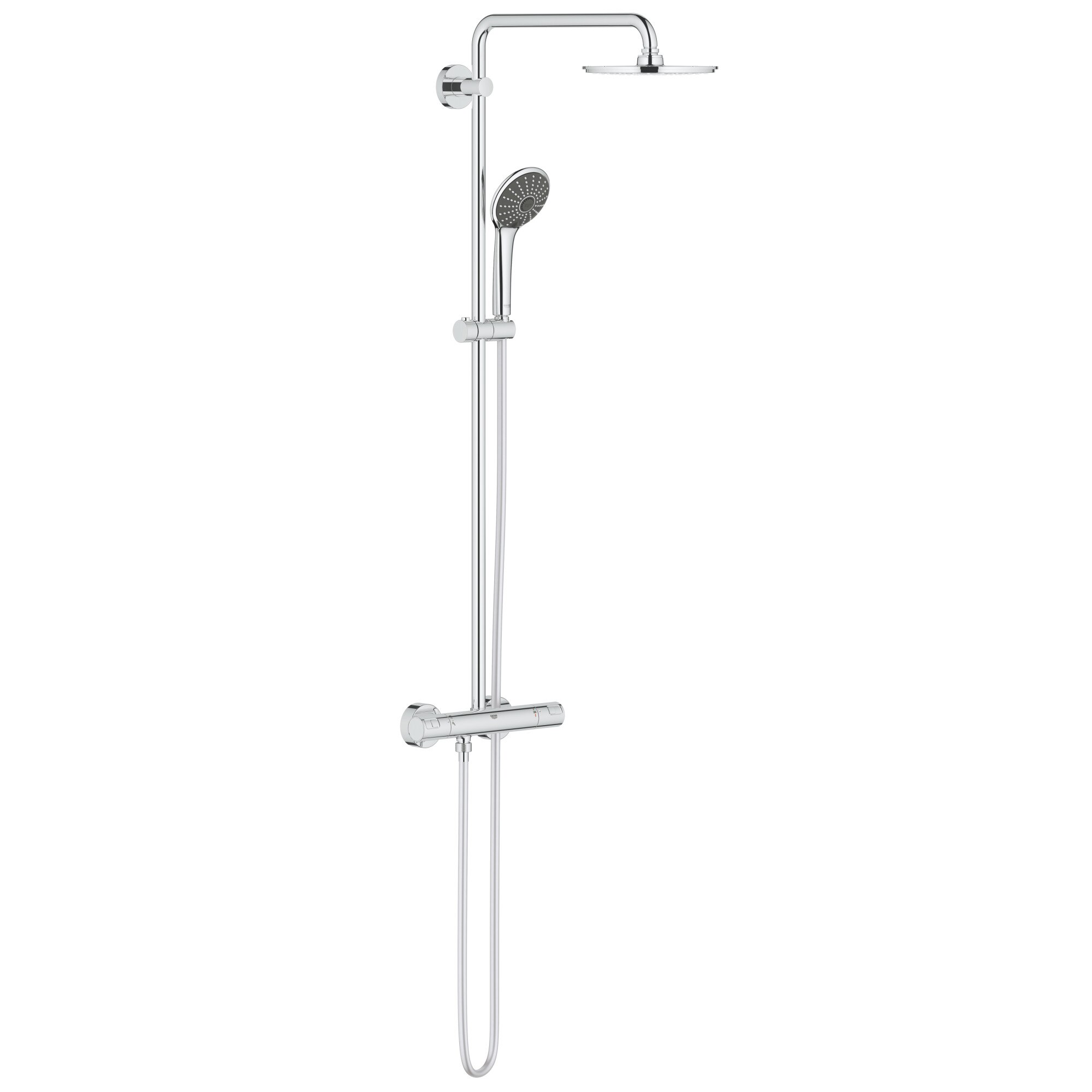 Sistem de dus Grohe Vitalio Joy 210 27965000, aparent, 1/2'', termostat, 210 mm, 3 pulverizari, crom