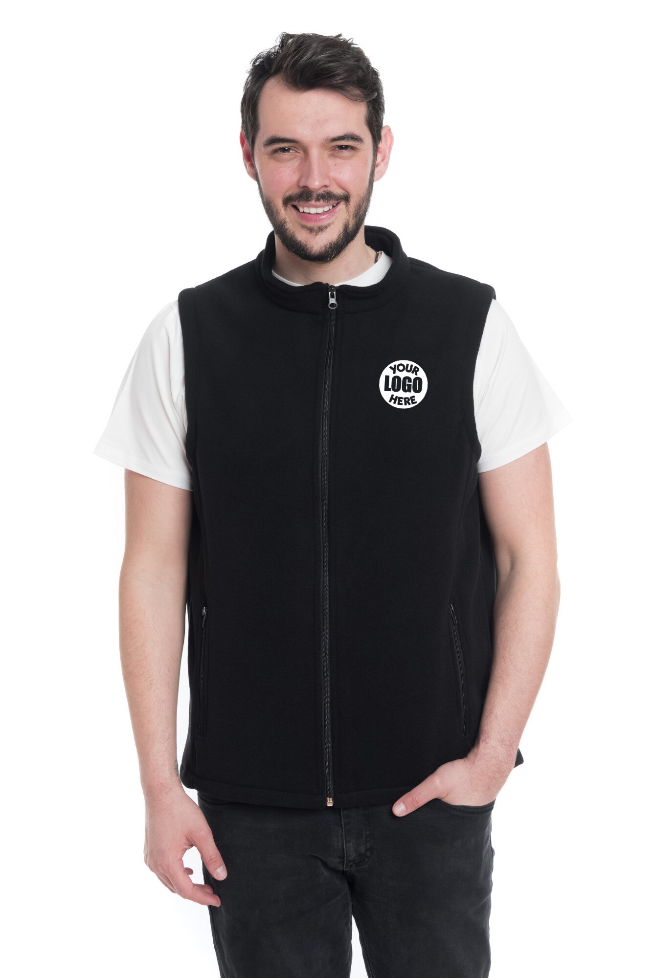 Vesta personalizata cu logo firma ta, prin broderie, Dress To Impress, Negru