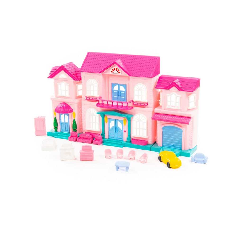 Casuta papusi Sophie cu masina si mobilier, 14 piese, Polesie