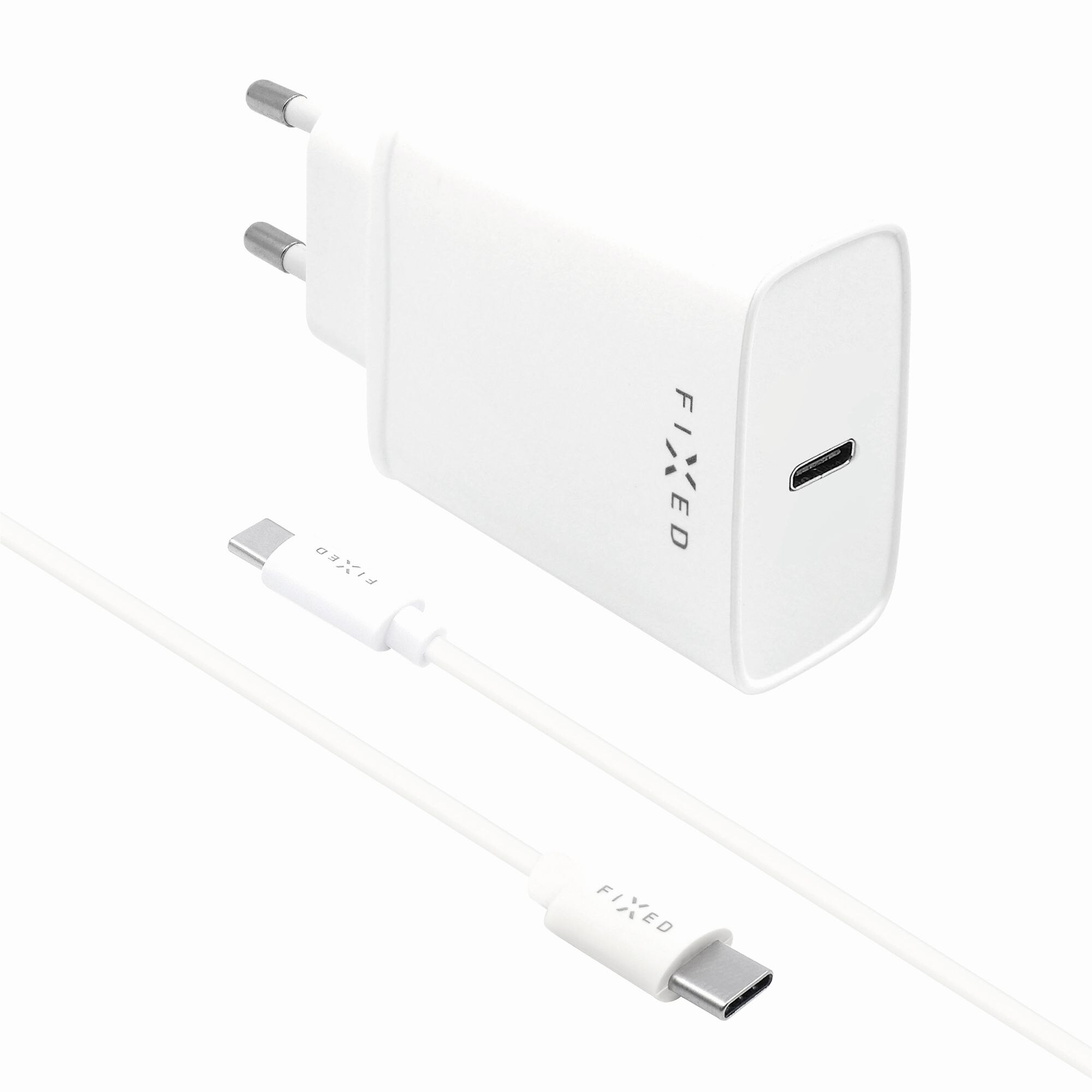 Комплект FIXED, Захранващ блок USB-C 20W и кабел USB-C 1 m, Power ...