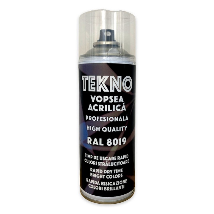 Vopsea acrilica profesionala RAL 8019 maro gri Tekno 400 ml