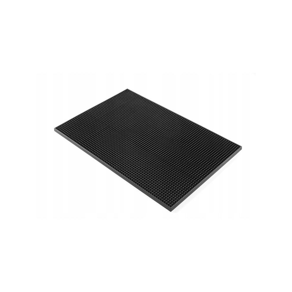 Tapis De Bar En Caoutchouc Noir - Dimensions 300x150x9 Mm - Hygiénique Pour Séchage Et Rangement Verres