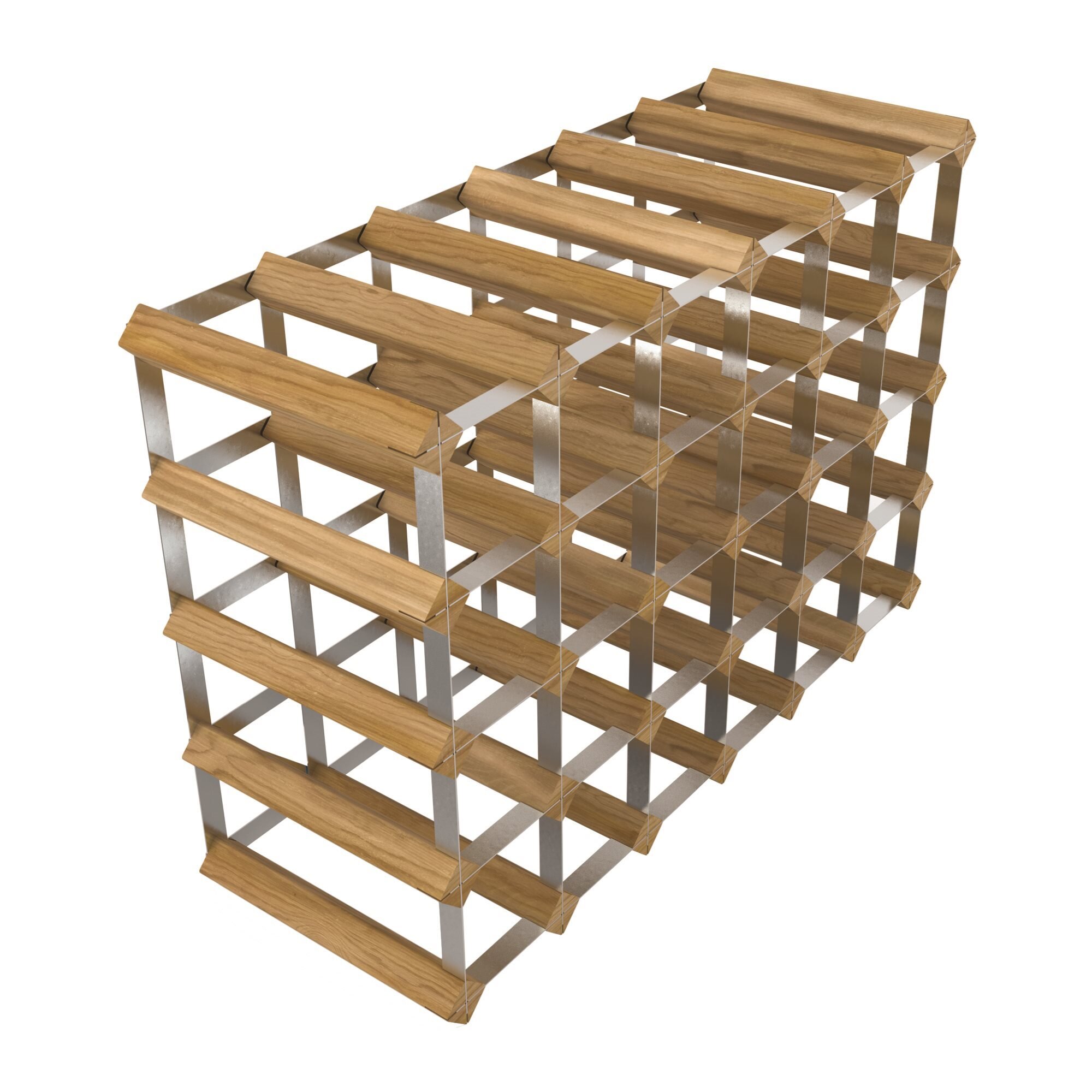 Raft pentru 30 sticle de vin, lemn de pin, Light Oak - RTA